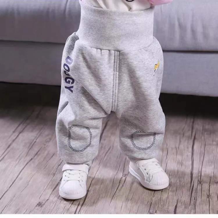 婴儿宝宝高腰护肚加绒加厚女宝宝休闲裤男婴外穿保暖秋冬大pp裤