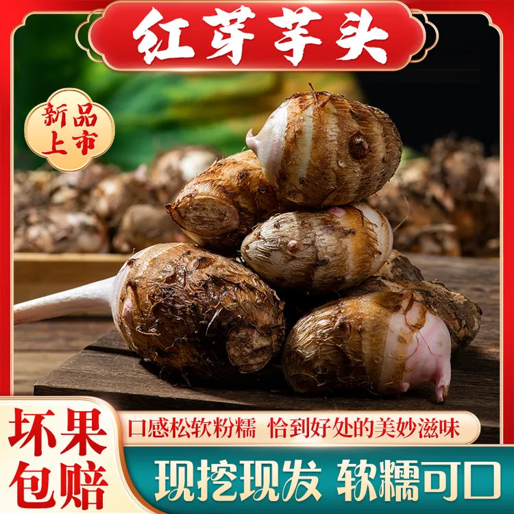 红芽芋头现挖粉糯毛芋艿香芋非广西荔浦新鲜小芋头红嘴芋头一斤起