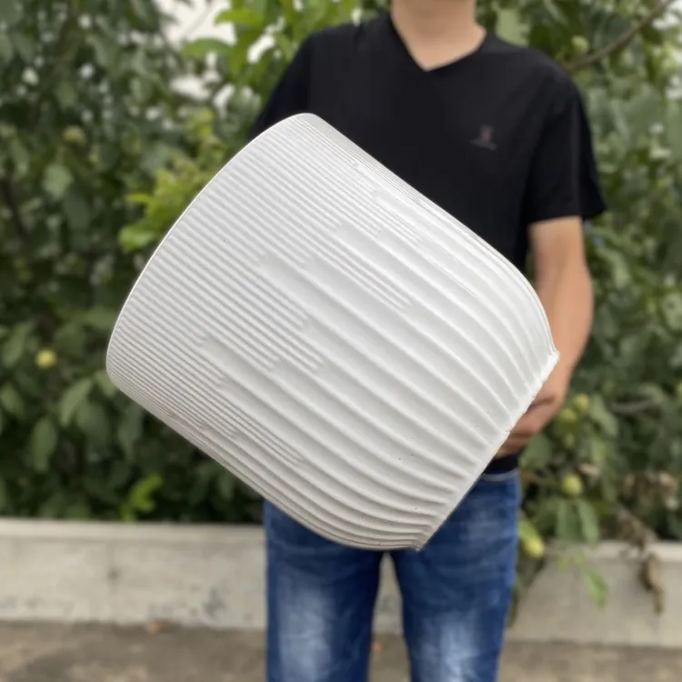 北欧陶瓷花盆净白特大号简约客厅发财树琴叶榕散尾葵高级感千年木