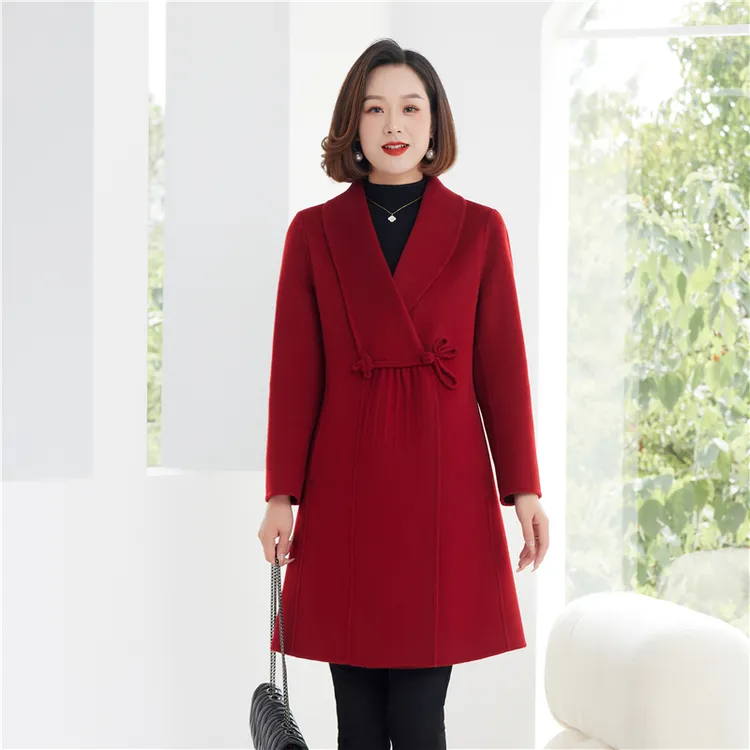 双面羊绒大衣女小个子新中式2025秋冬新款国风盘扣羊毛毛呢子外套