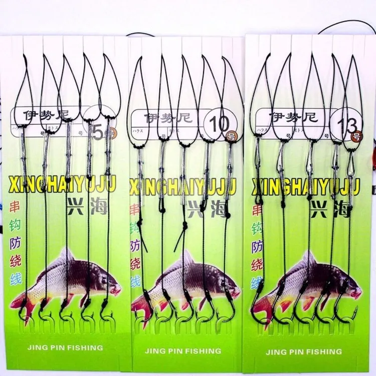 5套串钩防缠绕伊势尼大力马鱼钩海竿抛竿套装钓鱼爆炸钩海钓钓组