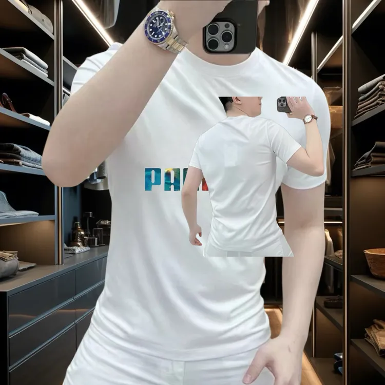 2024美式字母复古印花新款潮牌ins男短袖体恤休闲上衣服
