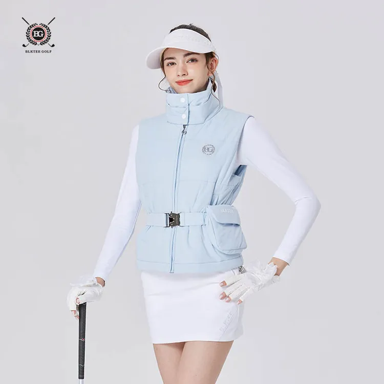 BLKTEE新款高尔夫马甲女秋冬高领加厚夹棉保暖女士背心运动外套