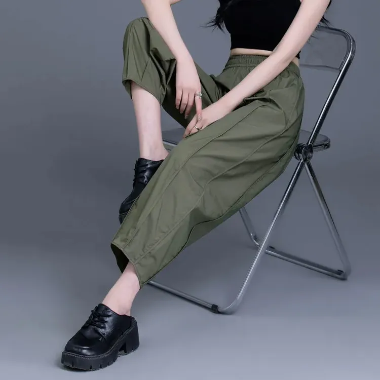 薄款灯笼裤女夏季新款休闲洋气萝卜裤百搭宽松九分裤个性哈伦裤子