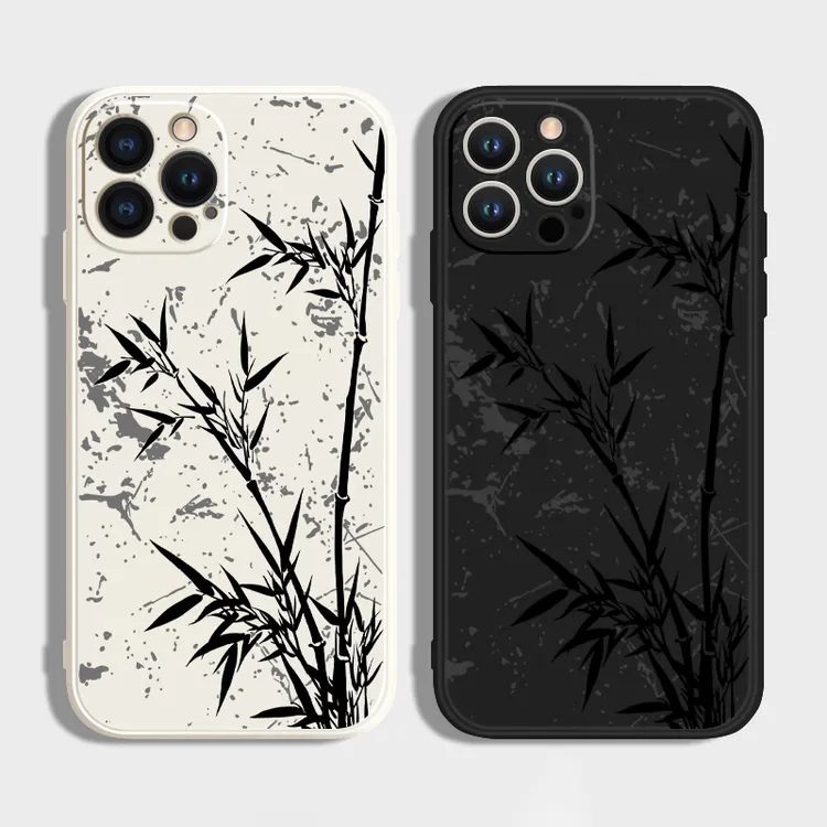 国风水墨竹适用苹果手机壳小米华为硅胶OPPOVIVO红米荣耀一加防摔