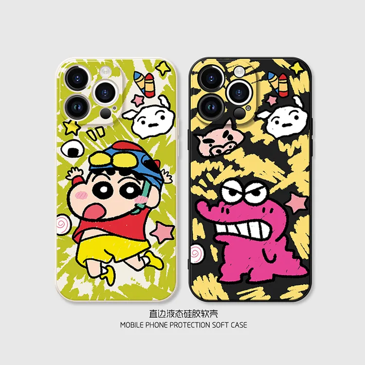 涂鸦蜡笔小新适用苹果手机壳小米华为OPPOVIVO红米一加荣耀硅胶壳