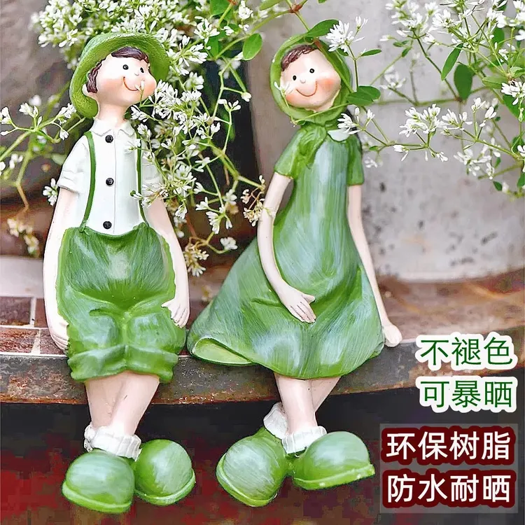 花园摆件吊脚娃娃户外庭院造景客厅电视柜露台阳台园艺花架款式