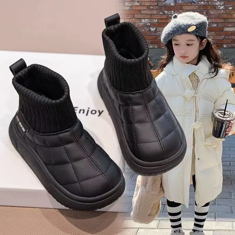 女童雪地靴冬季儿童大棉鞋2024新款加厚鞋子宝宝靴子雪地棉加绒鞋