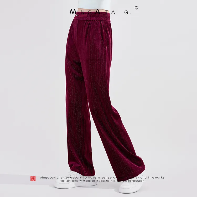 MNGATA G.宫小妍【丝丝水墨裤】早秋新中式中国风穿搭裤子X280176