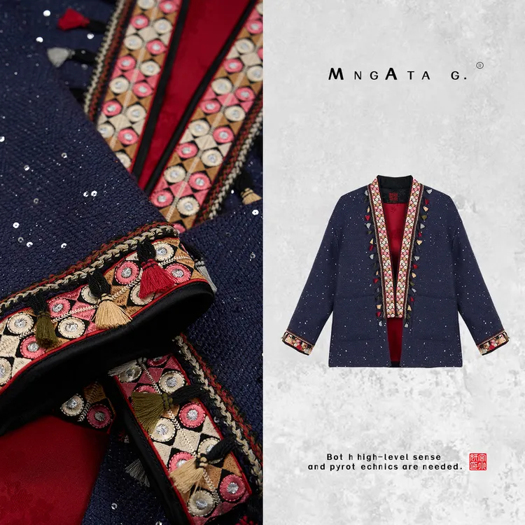 MNGATA G.宫小妍【东方版纳】秋冬新中式中国风绵羊毛外套X280413