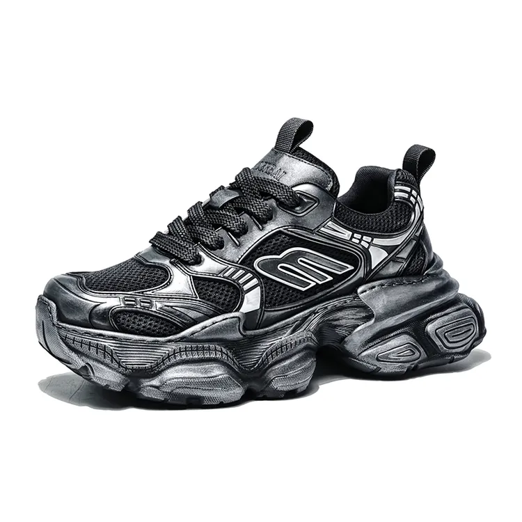 摩蓓男鞋秋季新款老爹鞋时尚厚底增高运动鞋网面透气潮鞋休闲鞋