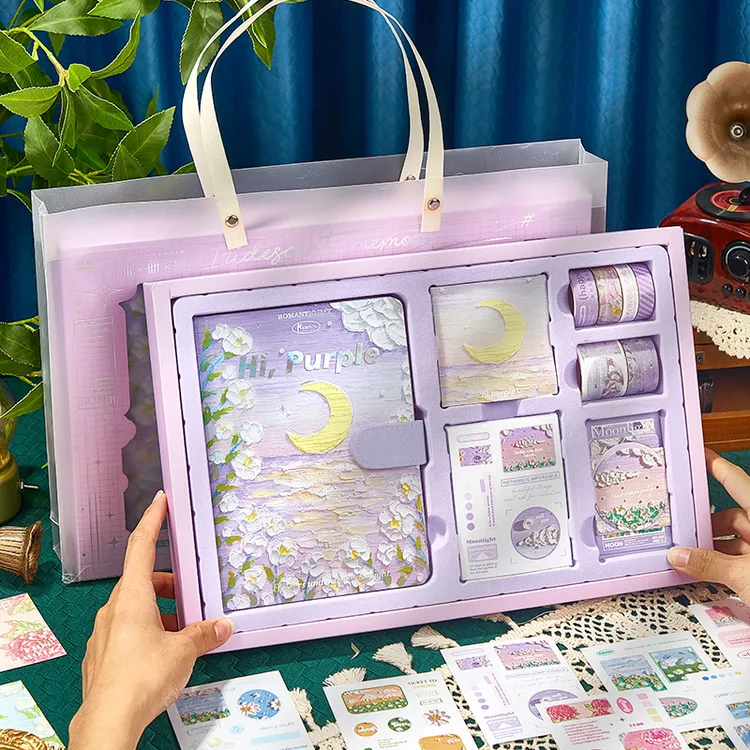 手账本礼盒套装定制复古油画笔记本本子文具手帐本