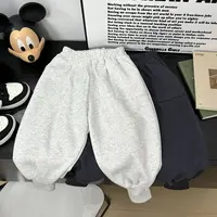 男女童秋季韩版束脚宝宝卫裤儿童洋气休闲裤1-15岁纯色百搭