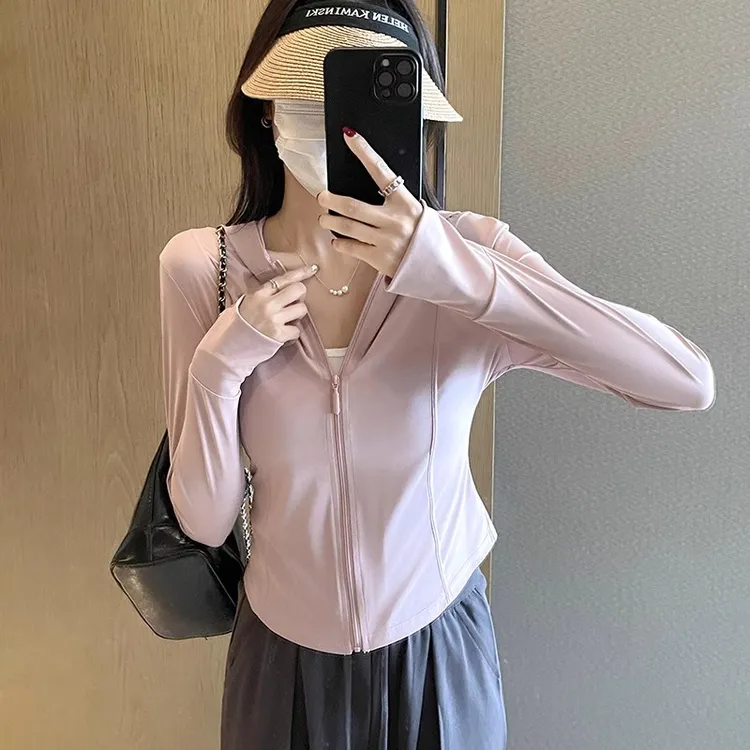 醉梓菡冰丝凉感防晒衣女夏薄款防紫外线修身防晒服户外外套