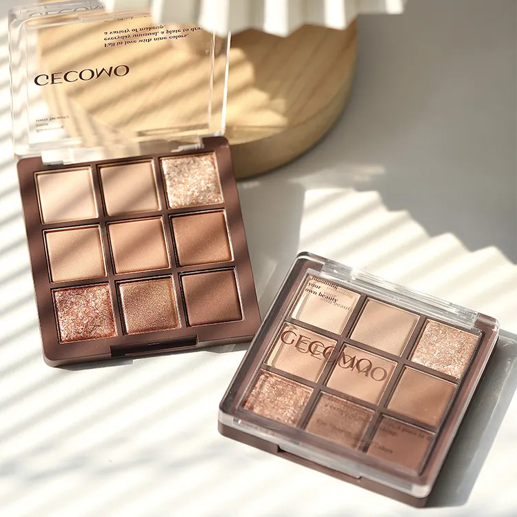 格蒙九色巧克力眼影盘哑光珠光亮片卧蚕提亮学生大地色眼影彩妆
