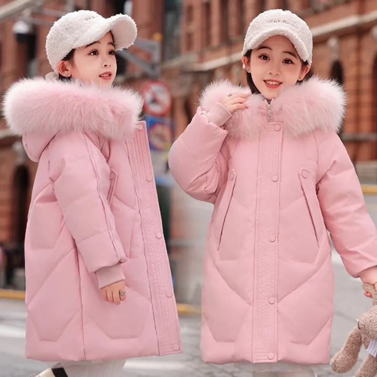 2025新款儿童羽绒服女童中长款加厚韩版洋气中大童女孩冬季