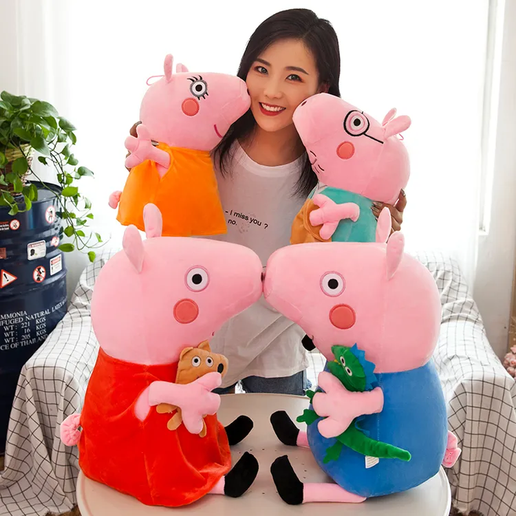 小猪佩奇公仔毛绒玩具乔治恐龙小猪佩奇玩偶娃娃一家四口手工礼物