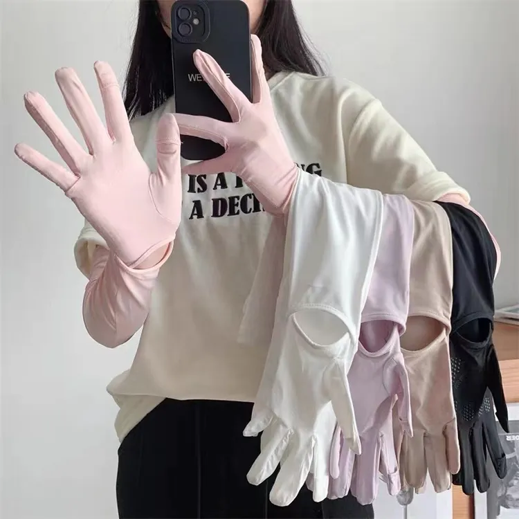 冰丝防晒手套女长款开车护臂袖套防紫外线夏季薄运动骑行宽松防滑