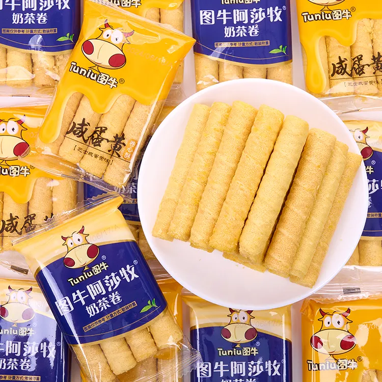 图牛咸蛋黄卷心酥整箱夹心蛋卷饼干奶茶券早餐休闲网红零食品散装