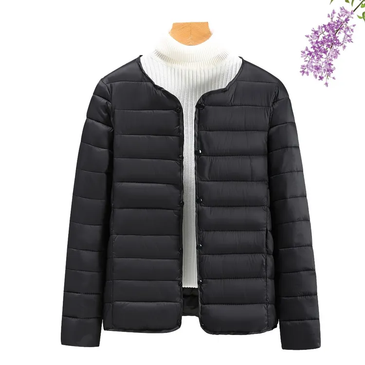 轻薄短款棉袄女秋冬保暖内穿大码韩版内胆修身轻便棉衣学生外套