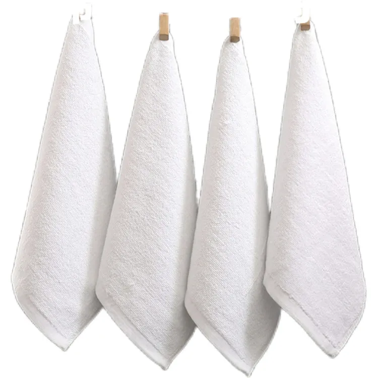 纯棉小毛巾正方形家用四方巾宾馆幼儿园方巾吸水不掉毛全棉白方巾