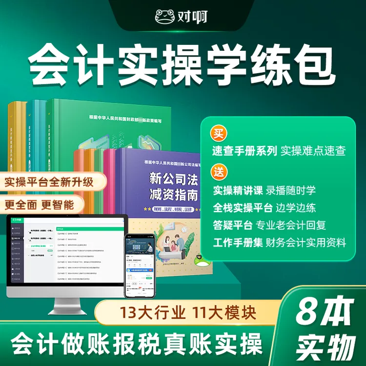 【会计实操】对啊课堂全盘会计实操|做账报税汇算社保开票工商实训