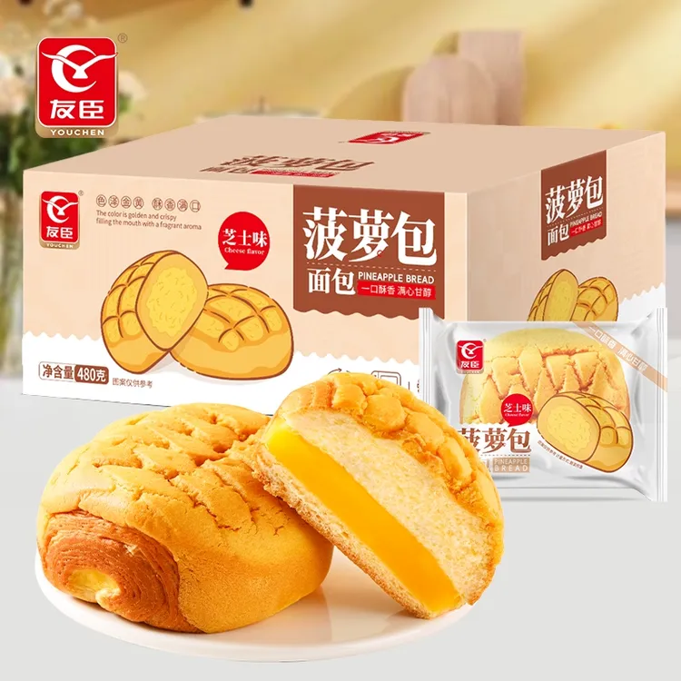 友臣菠萝夹心面包早餐学生蛋糕休闲零食小吃下午传统糕点整箱面包