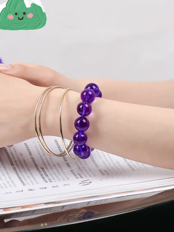 天然巴西紫水晶手串收藏级手链颜色浓郁经典大气上档次