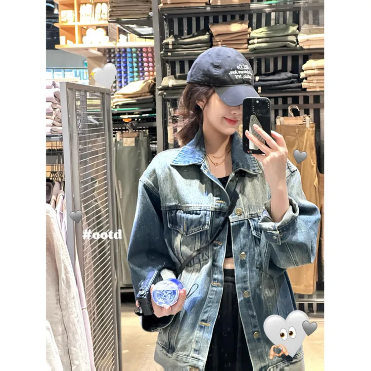 牛仔外套女2024年春秋季新款休闲韩系宽松美式慵懒chic小个子上衣