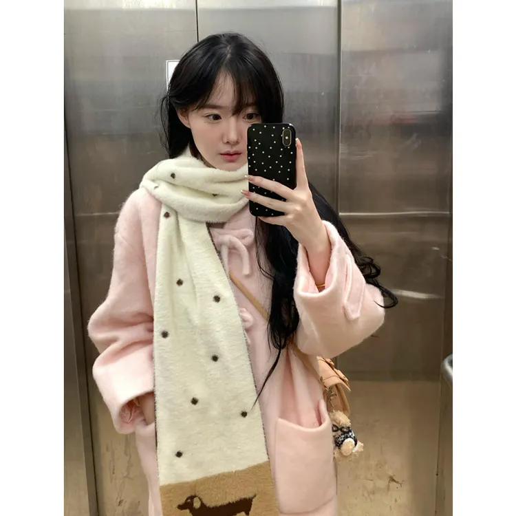 粉色中长款呢子大衣女2025新款秋冬毛呢外套高级感小个子加厚气质