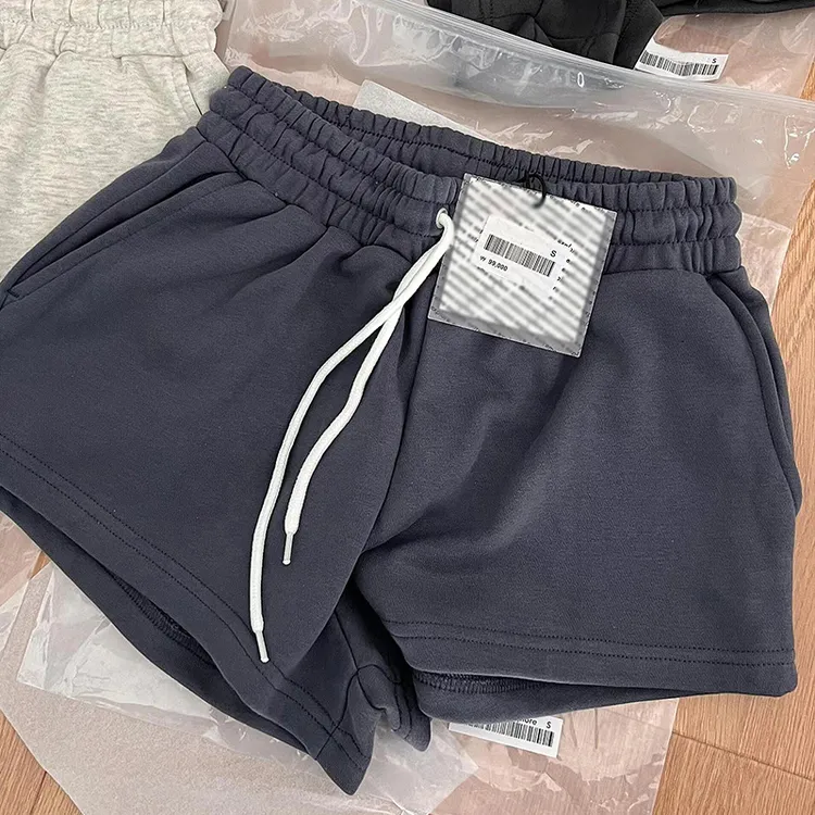 4色重磅美式高腰宽松休闲运动短裤辣妹热裤基础卫裤百搭跑步阔腿