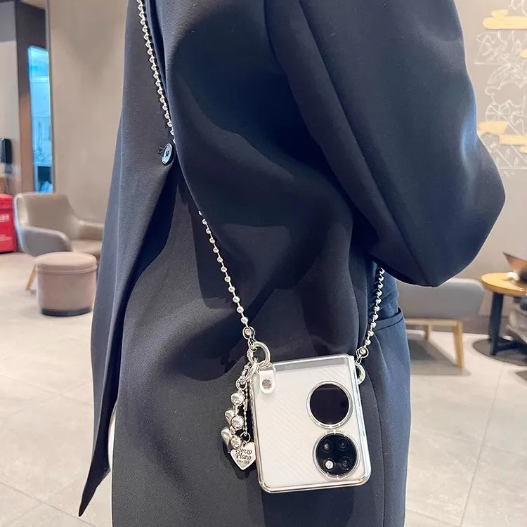 电镀银色透明适用华为P50Pocket手机壳Pocket2高级感宝盒折叠屏