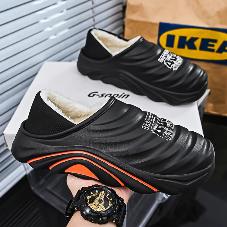 踩屎感棉拖鞋2024冬季新款包跟棉鞋男室内外防滑保暖居家情侣棉拖