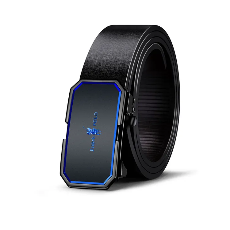 保罗POLO真皮男士皮带男款纯牛皮自动扣腰带新款百搭商务中年裤带