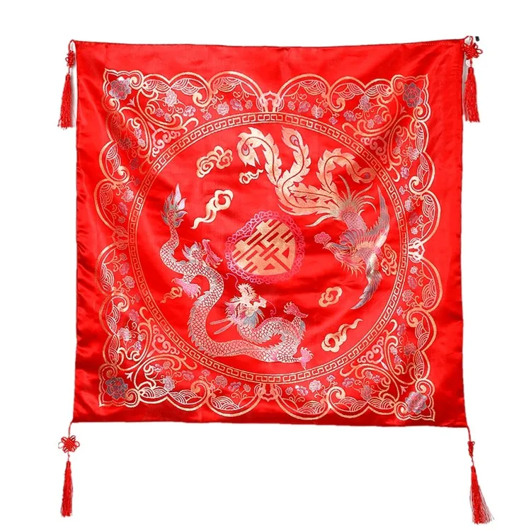 结婚用包袱皮嫁妆红包袱装喜盆包裹红布婚庆双层包装女方陪嫁用品