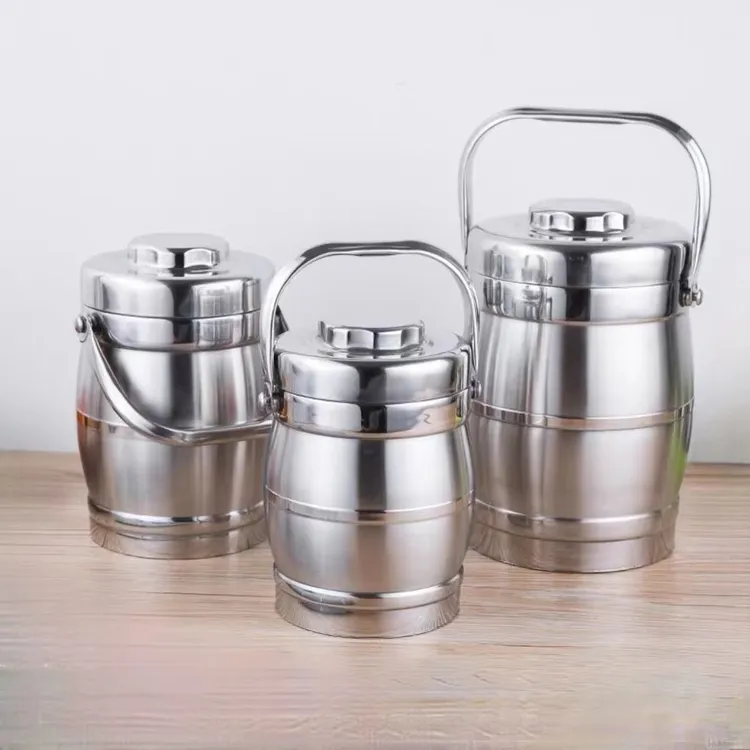 大容量不锈钢保温提锅保温桶家用保温提饭提菜上班族带饭餐盒