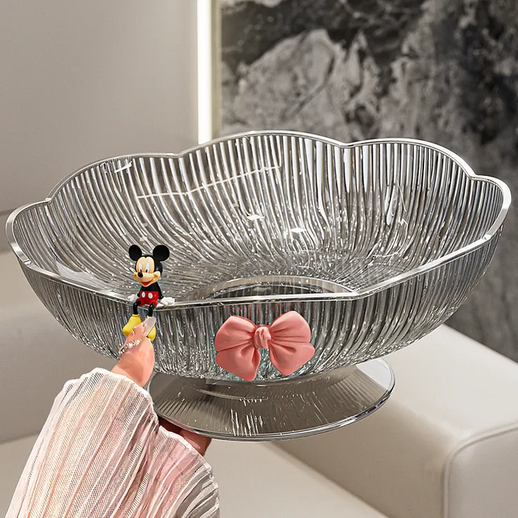 水果盘家用客厅茶几轻奢沥水果篮高颜值前台招待零食盘糖果摆放盘