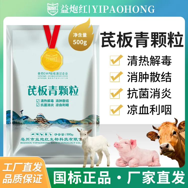 益炮红芪板清颗粒兽用正品饮水拌料通用养殖鸡鸭鹅猪牛羊兽药