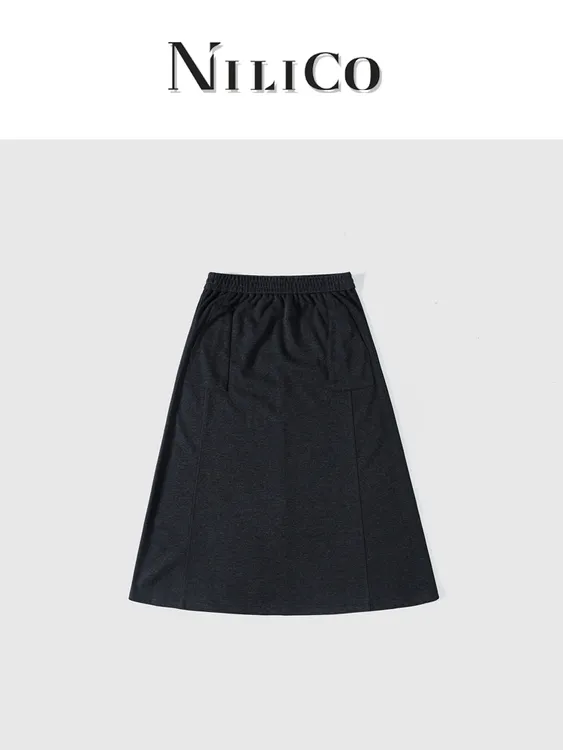 NILICO【2.0氧气感】高腰松紧解构装饰显瘦加厚加绒女士裙子半裙