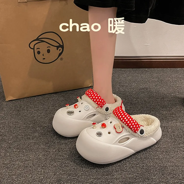 防水棉拖鞋女秋冬季加绒室内家居包跟外穿保暖棉鞋女月子鞋10月份