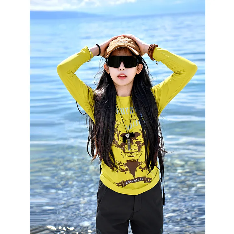 北京森林户外早秋新款显瘦内搭亲肤柔软不起球速干衣长袖T恤女式