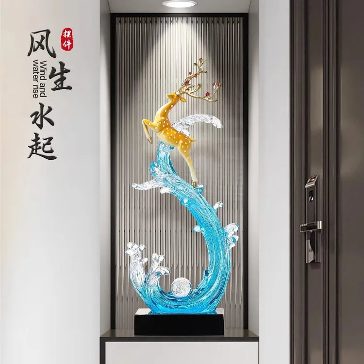 入户玄关风生水起摆件现代客厅家居壁龛创意高档装饰品电视柜摆设
