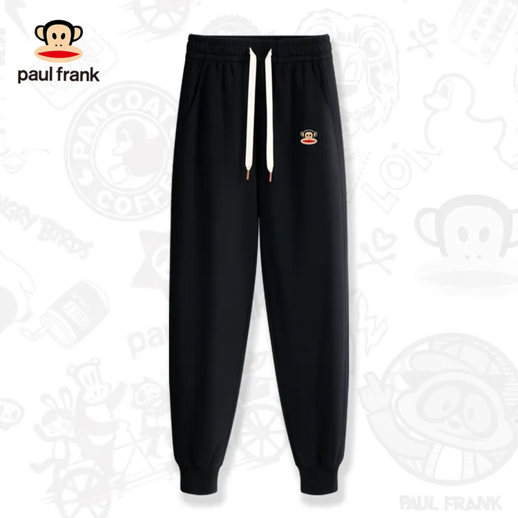 paul frank/大嘴猴卫裤2025秋季新款束脚休闲裤宽松阔腿针织长裤