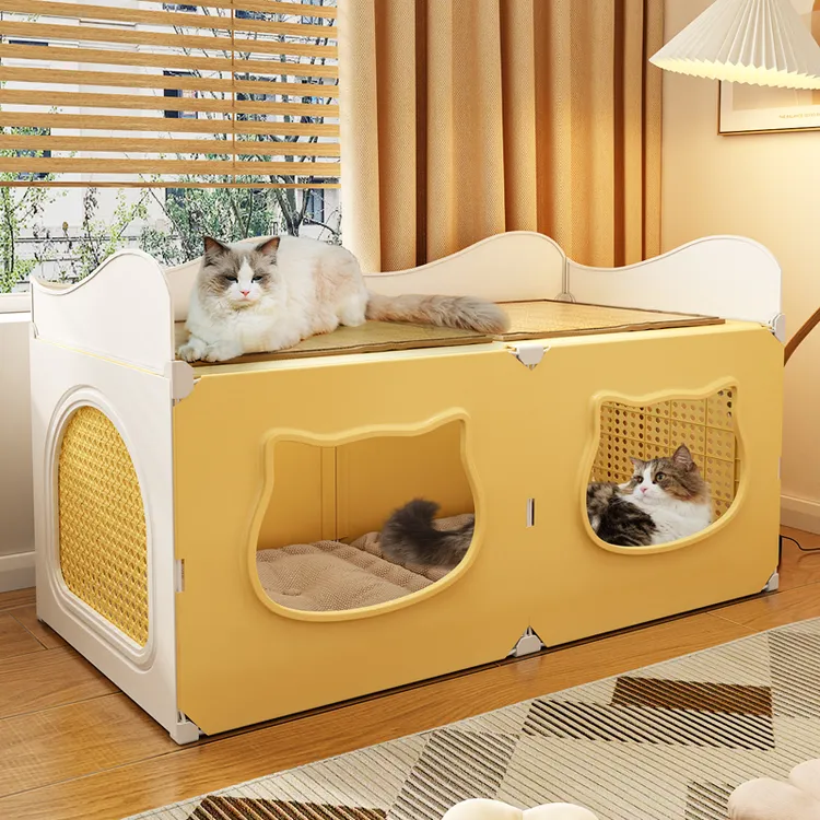 猫窝四季通用封闭式感猫窝夏季散热凉快超大号上下铺两层别墅
