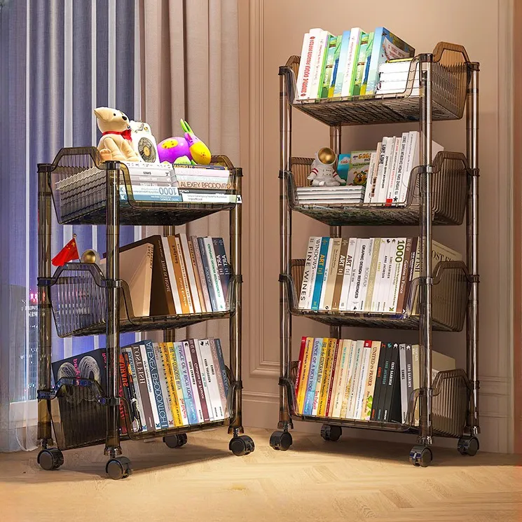 书架置物架多层收纳架小推车零食玩具移动带轮书包书本神器储物柜