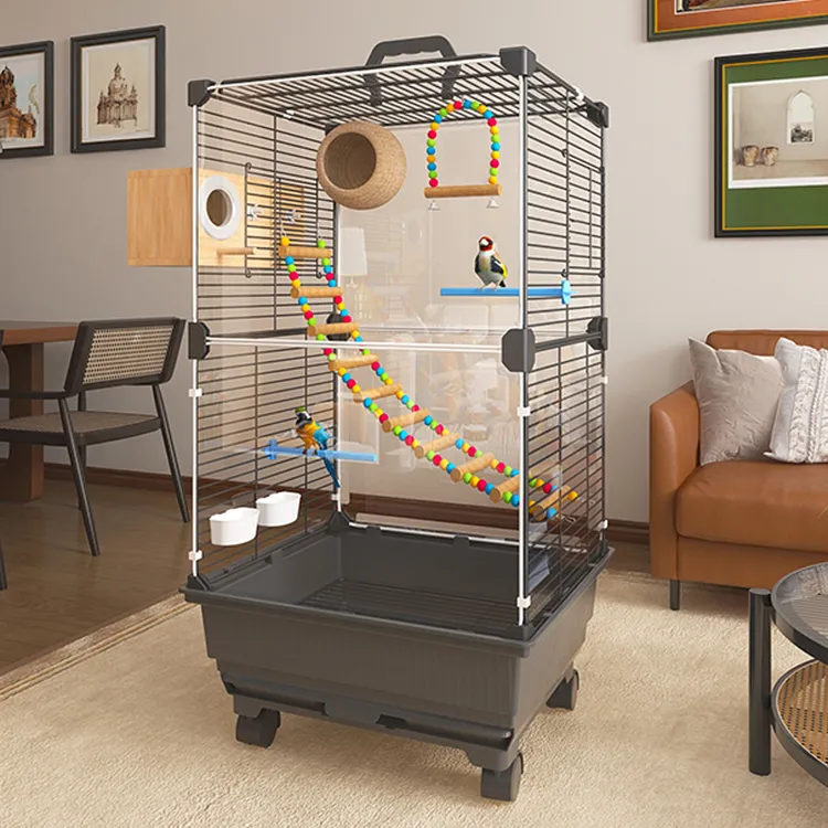 【新中式全景】鸟笼子家用大号虎皮玄凤鹦鹉豪华别墅防溅鹦鹉鸟笼