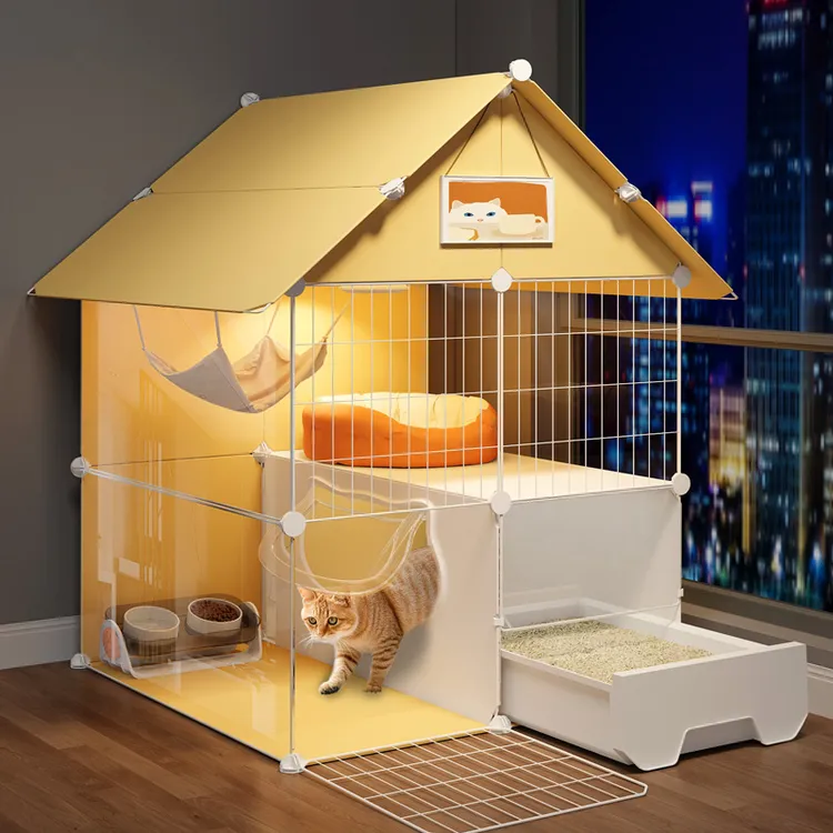 猫咪屋舍猫笼子家用室内猫窝厕所一体阳台养猫专用房子小户型别墅