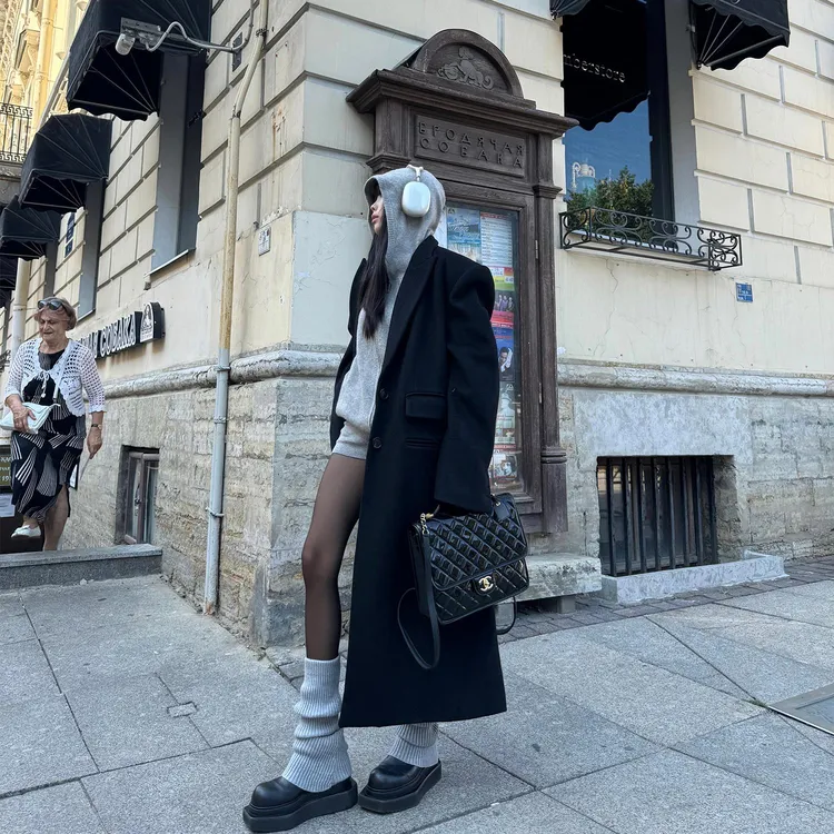 韩好甜WARDEN EDGE 黑色羊毛大衣女小个子高级感气质长款毛呢外套