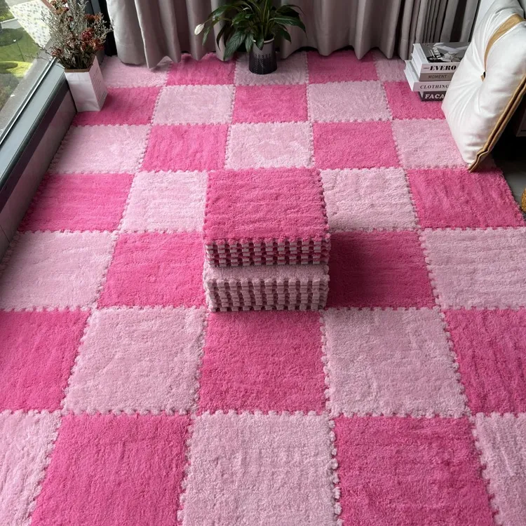 地毯大面积全铺免打理地垫家用主卧室绒面毛毯拼接高级耐脏