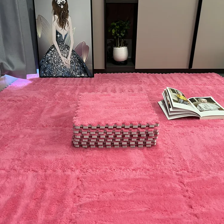 地垫地毯床边毯卧室毛绒垫子房间全铺可裁剪拼接家用地毯加厚加绒